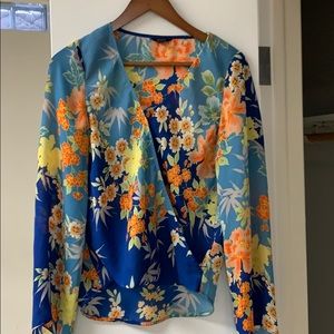 Floral cross over blouse